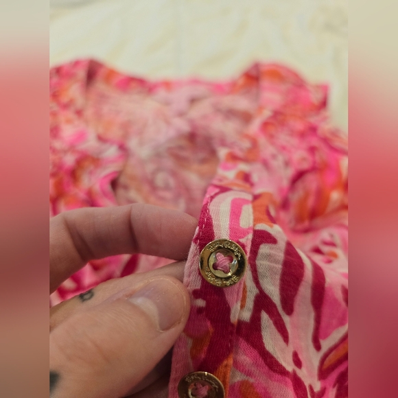 Lilly Pulitzer Womens Essie Tank Top Pink Pout Mango Salsa Size XXS - Picture 7 of 12